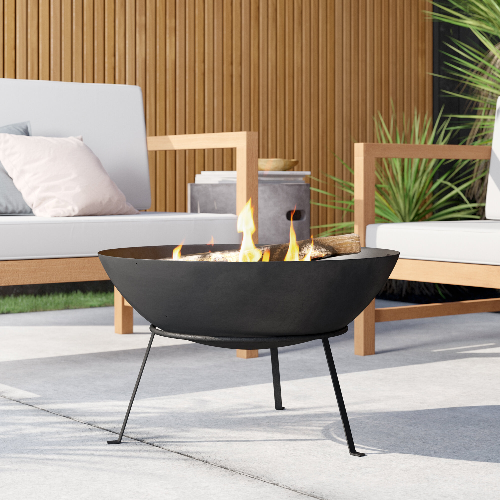 Howarth Steel Wood Burning Fire Pit Reviews Allmodern