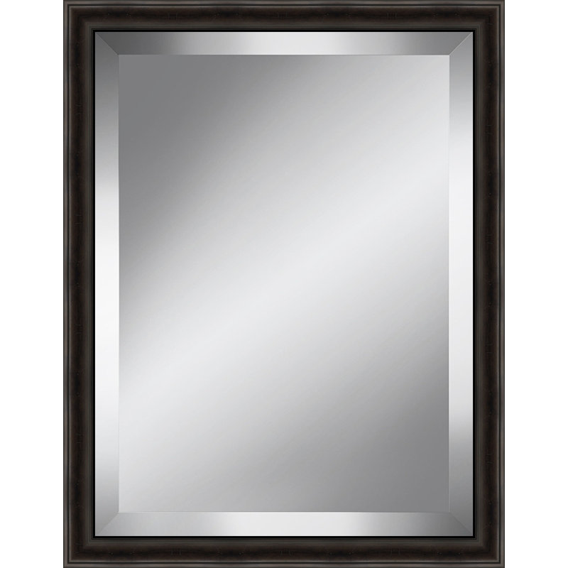 Darby Home Co Distressed Wood Effect Beveled Plate Accent Mirror