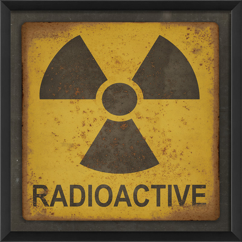 Radioactive Sign Framed Graphic Art
