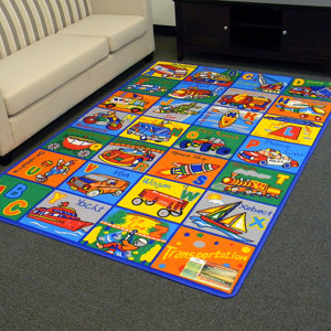 Paradise Alphabets Transportation Indoor Area Rug