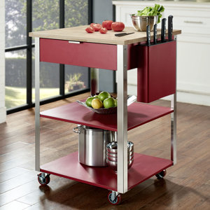 Kitchen Cart with Butcher Block Top