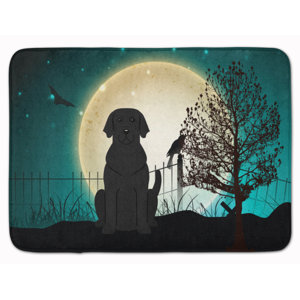 Halloween Scary Black Labrador Memory Foam Bath Rug