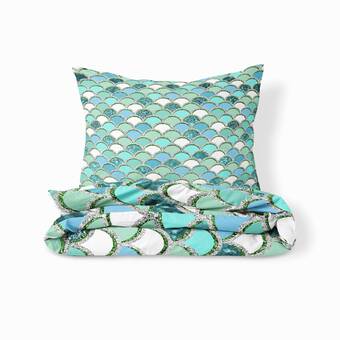 Breakwater Bay Ine Sea Jewels Mermaid Scales Duvet Cover Set Wayfair