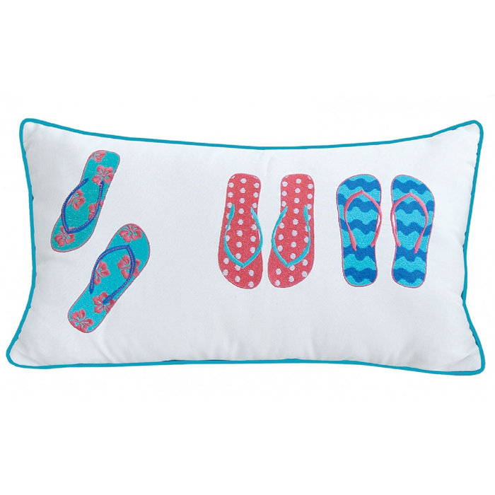 Rosecliff Heights Lawton Flip Flops Indoor Outdoor Lumbar Pillow