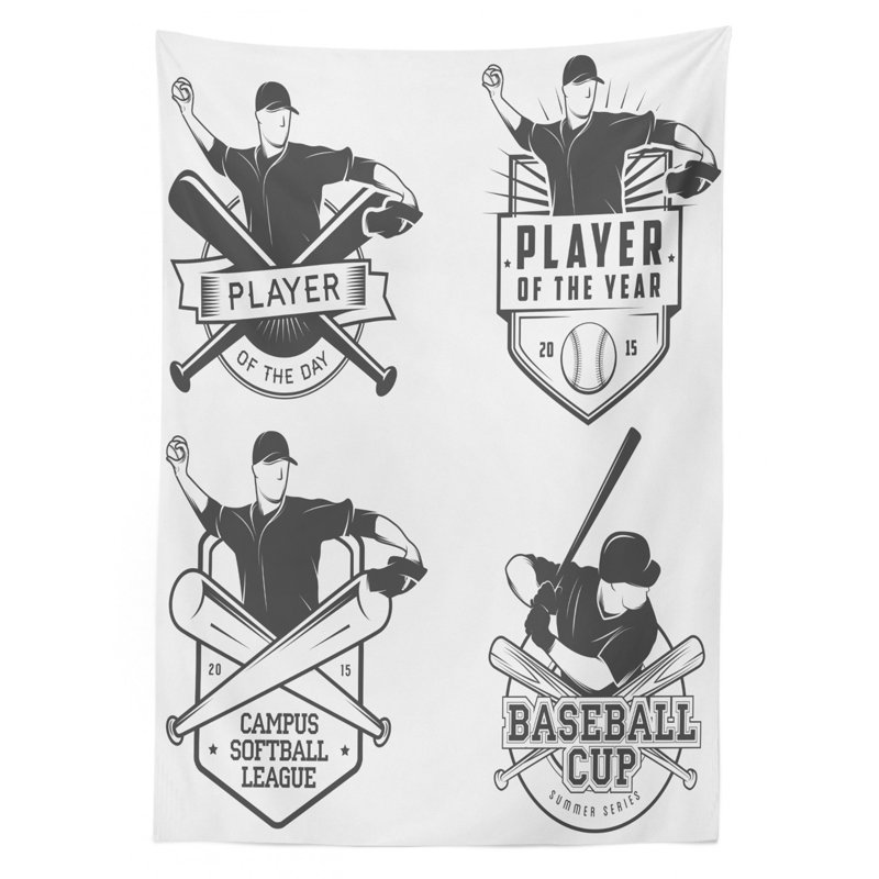 East Urban Home Ambesonne Sports Tablecloth Vintage Baseball And