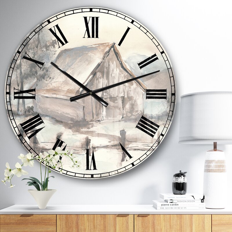 East Urban Home Farmhouse Oversized Barn Vii Wall Clock Wayfair