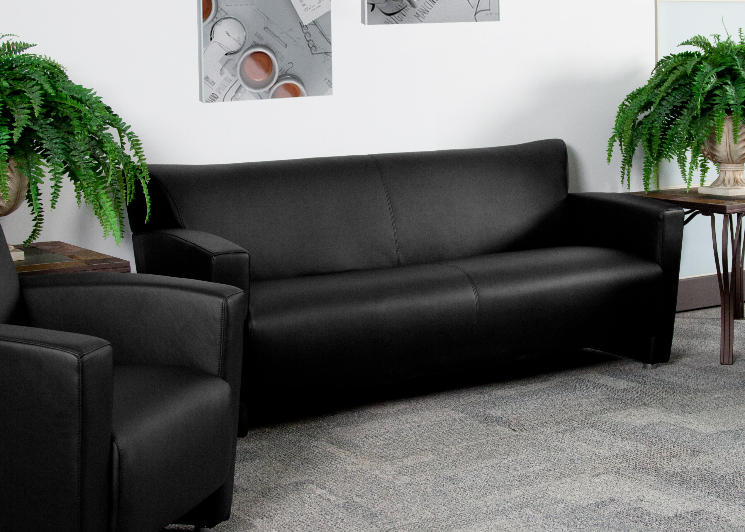 Ebern Designs Gaige Leather Sofa Reviews Wayfair