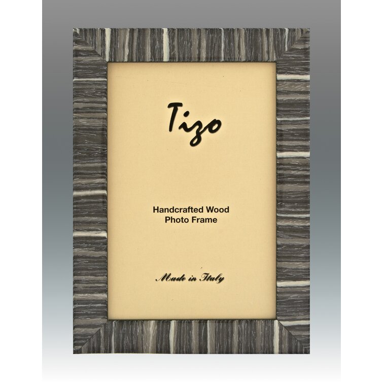 Tizo 4 x 6 Inch Double Gold Border Wood Brown Picture Frame 