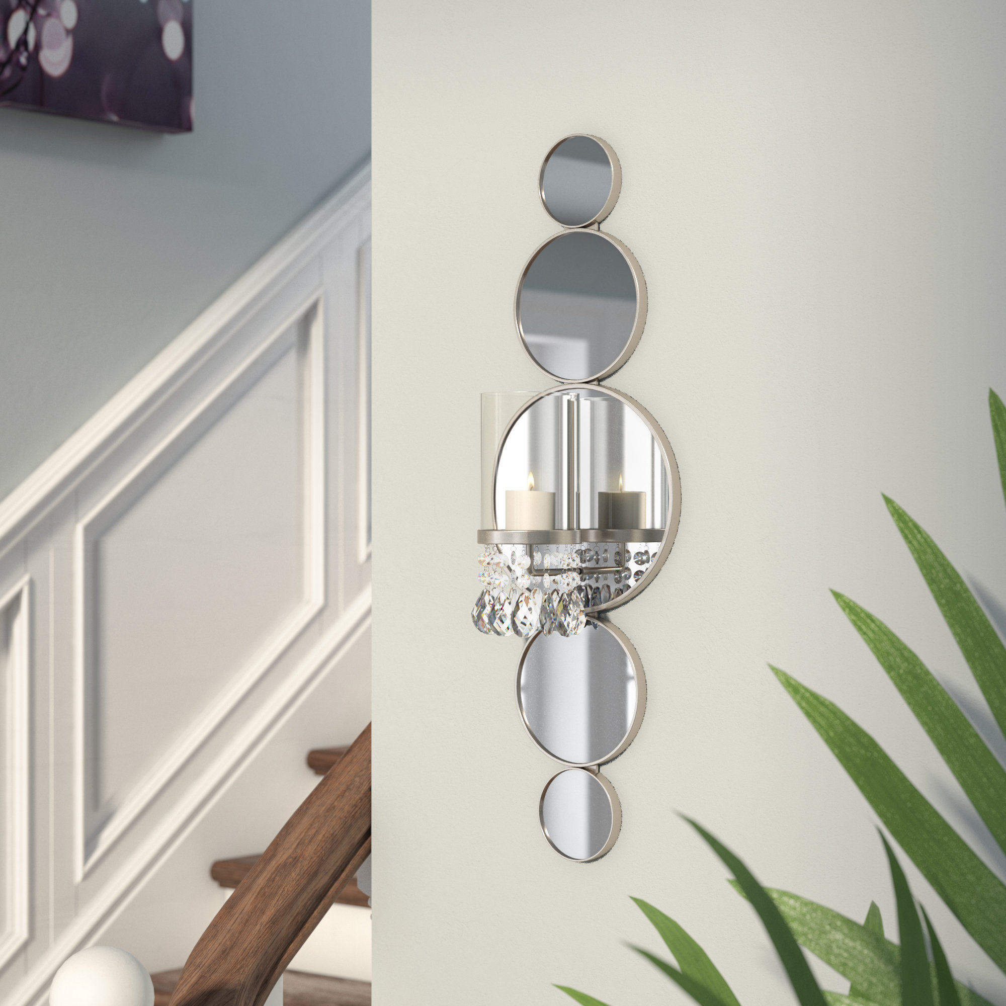 silver candle sconces