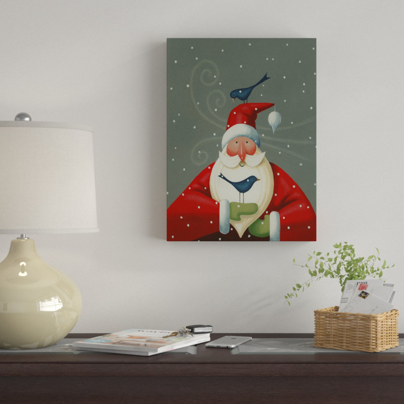 The Holiday Aisle Santa With Bluebirds Acrylic Painting Print On