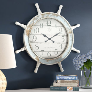 Beach And Nautical Wall Clock Wayfair Sargentville 28 Distressed Nautical Anchor Wall Clock