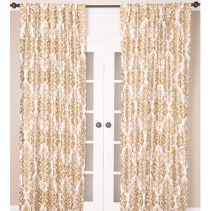 Damask Semi-Sheer Rod Pocket Single Curtain Panel