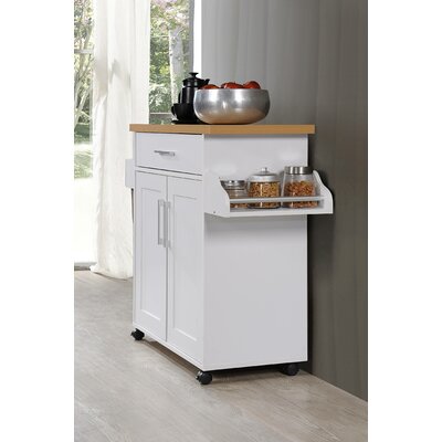 Hardiman kitchen island with wood top