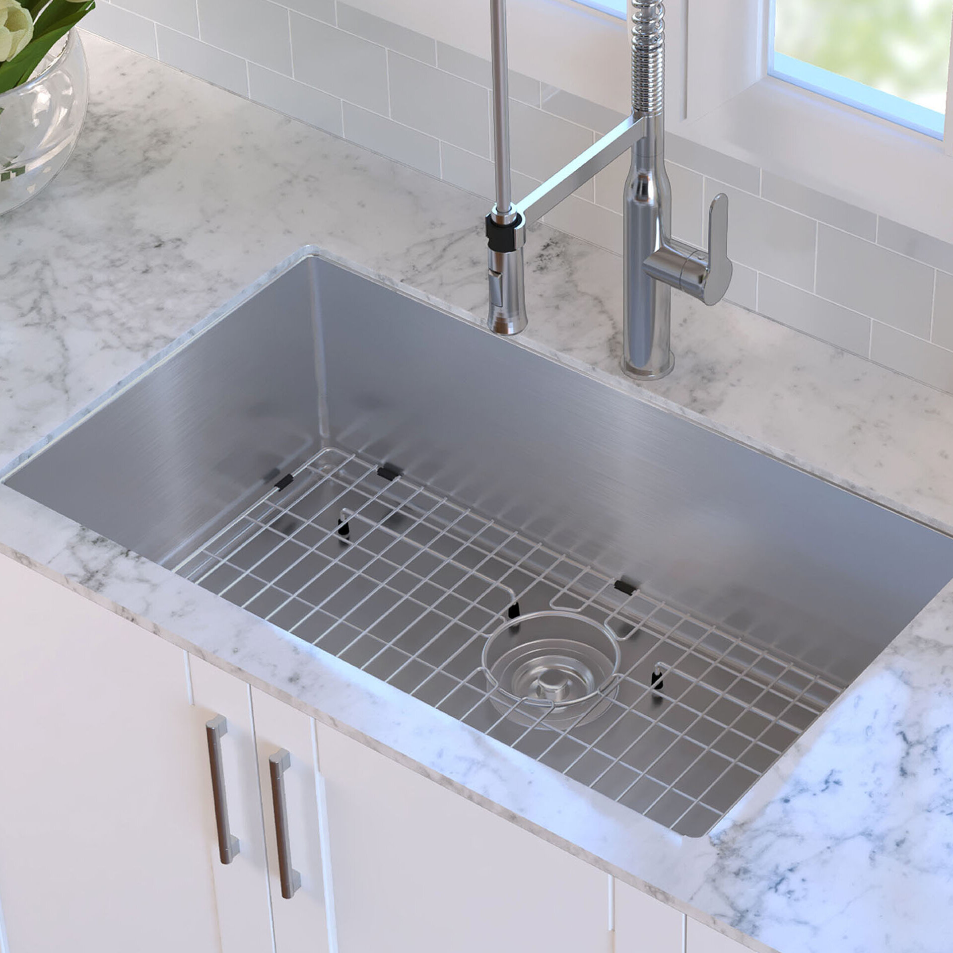 Kraus Standart PRO 32-inch 16 Gauge Undermount Single Bowl Stainless Steel Kitchen Sink KHU100-32