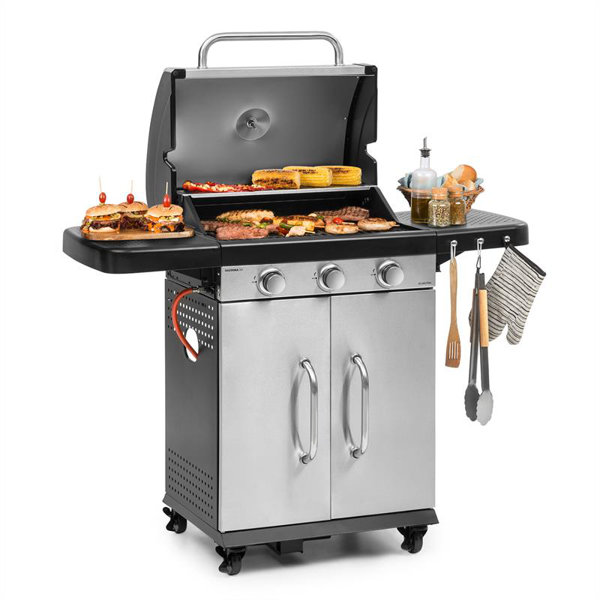 Waldbeck 55 cm beweglicher Propan-Gasgrill Gazooka mit 3 Brennern