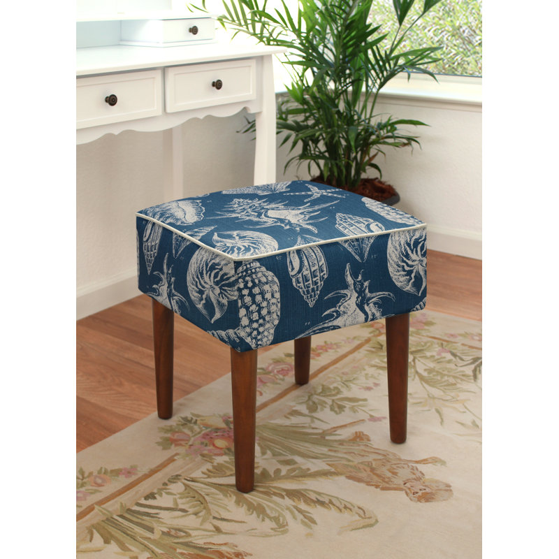 Seashells Upholstered Vanity Stool