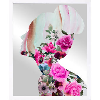 Oliver Gal Flower Built Mirrored Framed Graphic Art Print On