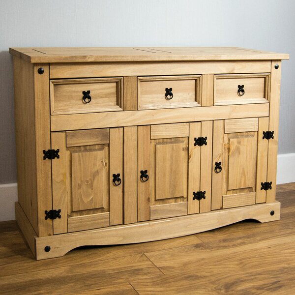 Tv Cabinet Mexican Pine Wood Corona Range Stand With 2 Drawers