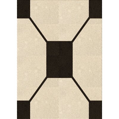 Geometric Wool Black/Bisque Area Rug East Urban Home Rug Size: Rectangle 7' x 9'