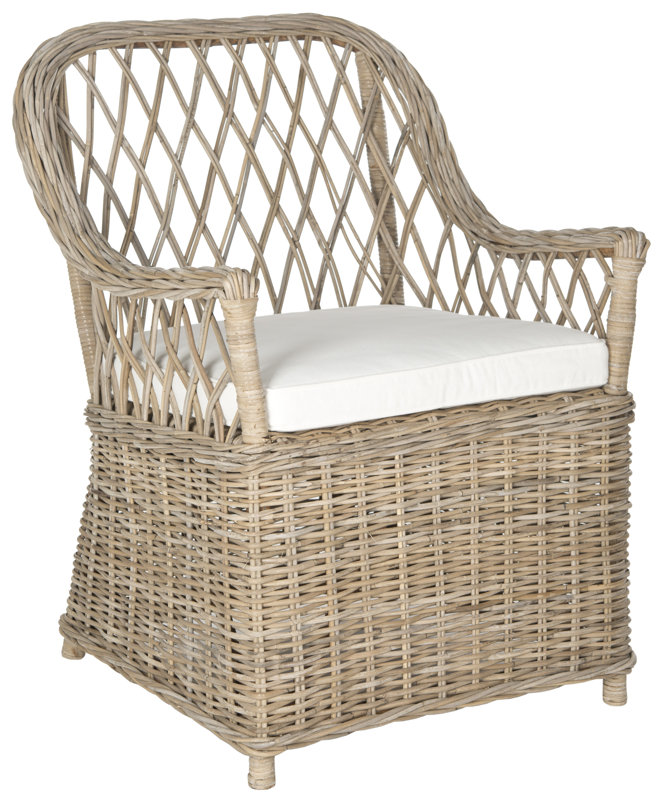 Light grey woven rattan Maluku Armchair #rattan #armchair #patiochair