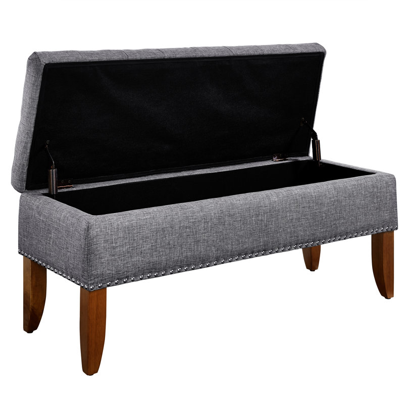 Charlton Home Mortensen Upholstered Flip Top Storage Bench & Reviews