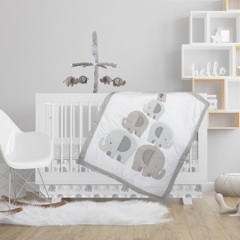 Lolli Living Bailey Elephant 4 Piece Crib Bedding Set Wayfair