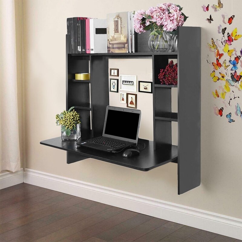 Latitude Run® Geneive Floating Desk With Hutch 