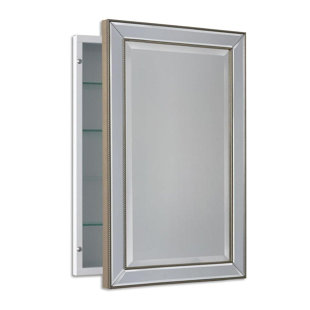 Medicine Cabinets Joss Main Weslaco Beaded 16 X 26 Recessed Framed Medicine Cabinet With 3 Adjule Shelves