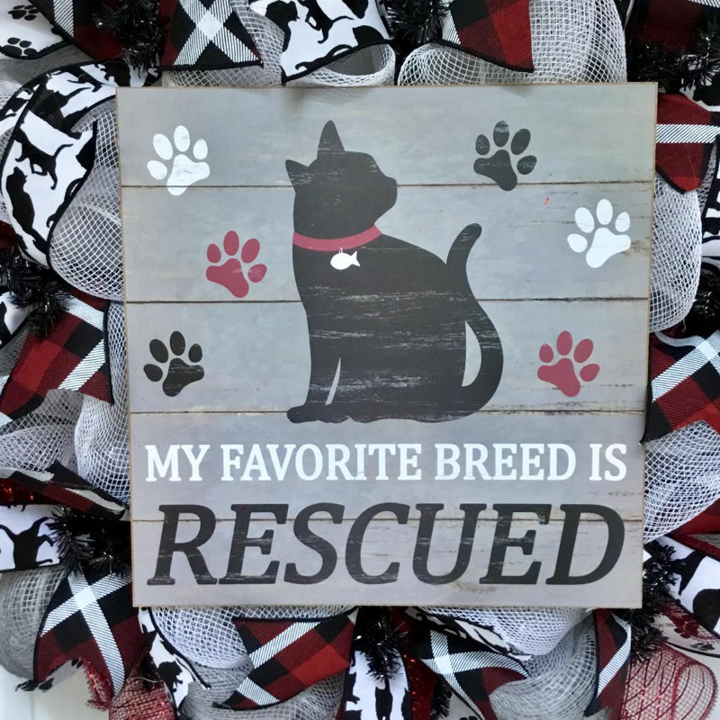 Red Barrel Studio Cat Or Pet Door My Favorite Breed Is Rescued