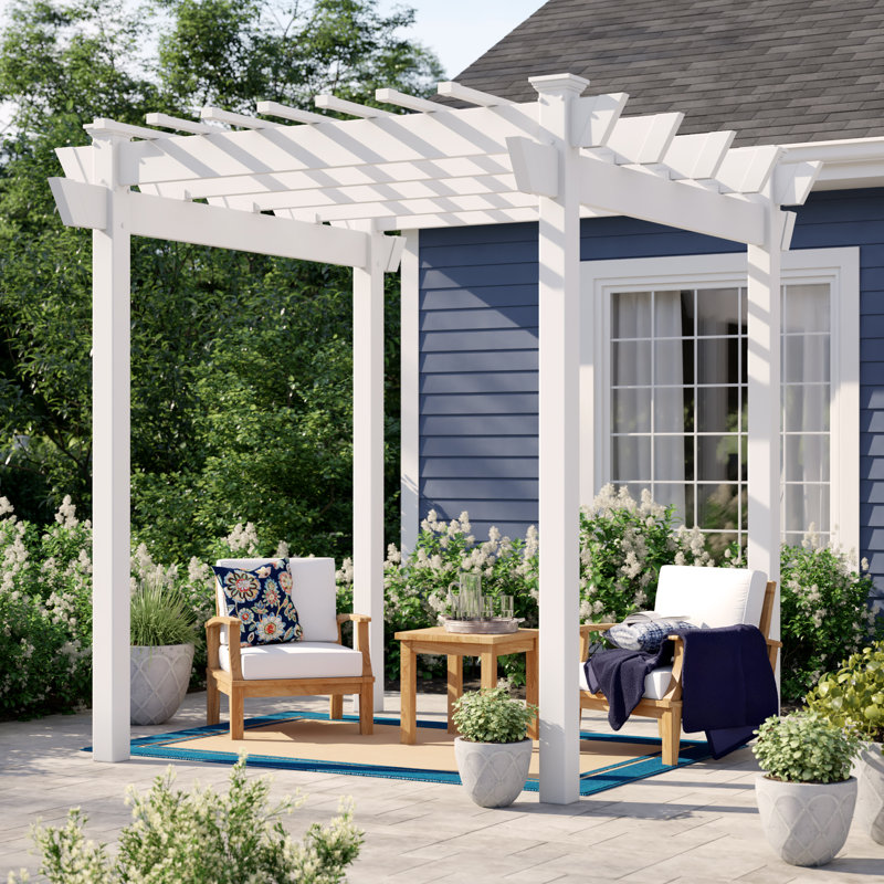Sol 72 Outdoor Davis 7 6 W X 7 6 D Vinyl Pergola Reviews Wayfair