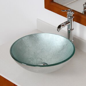 Hand Painted Foil Round Bowl Circular Vessel Bathroom Sink