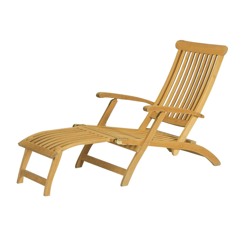 HiTeak Furniture Steamer Reclining Chaise Lounge with ...