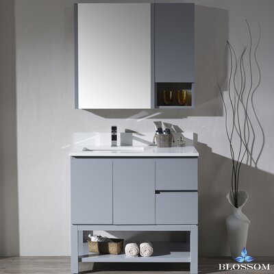 Maly 66 Single Bathroom Vanity Set With Mirror Orren Ellis Base