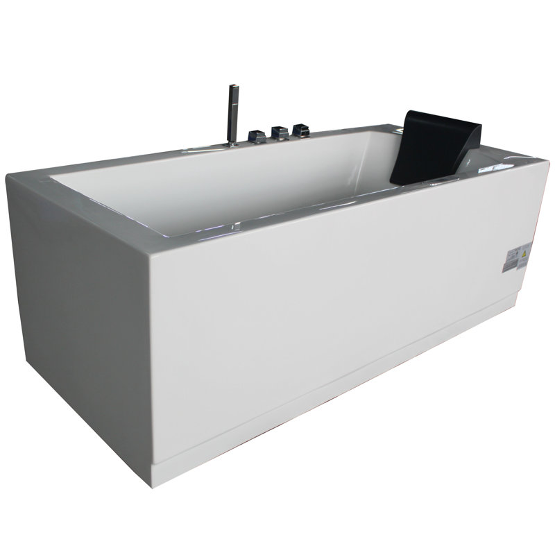 EAGO Acrylic Rectangular 59" x 32" Alcove Whirlpool ...