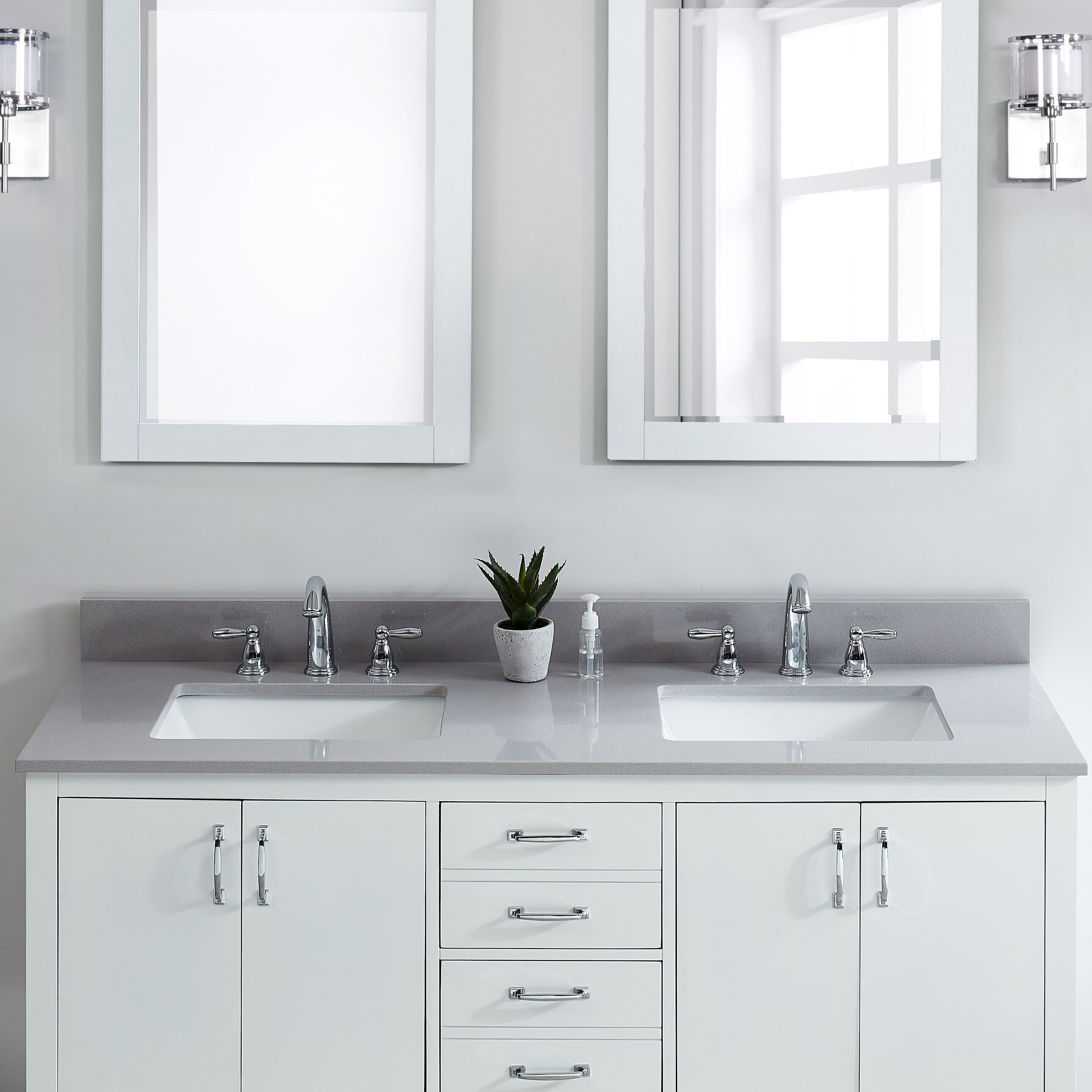 Tile Top Engineered Marble 61 Double Bathroom Vanity Top Reviews Wayfair