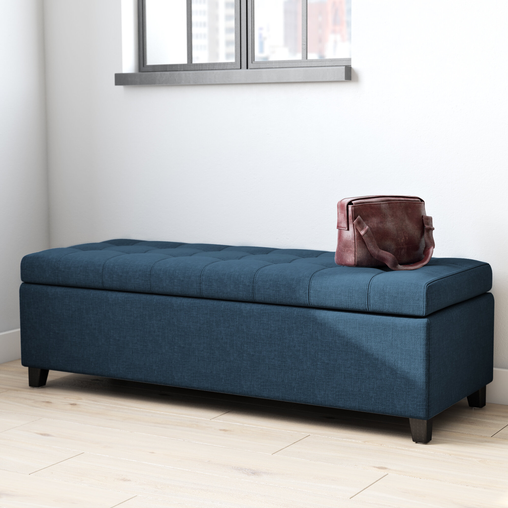 ledger rectangle tufted storage ottoman