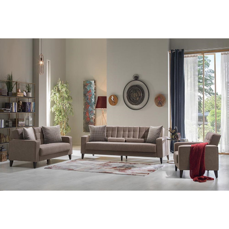 Corrigan Studio Tinoco Istikbal 3 Piece Sleeper Living Room Set
