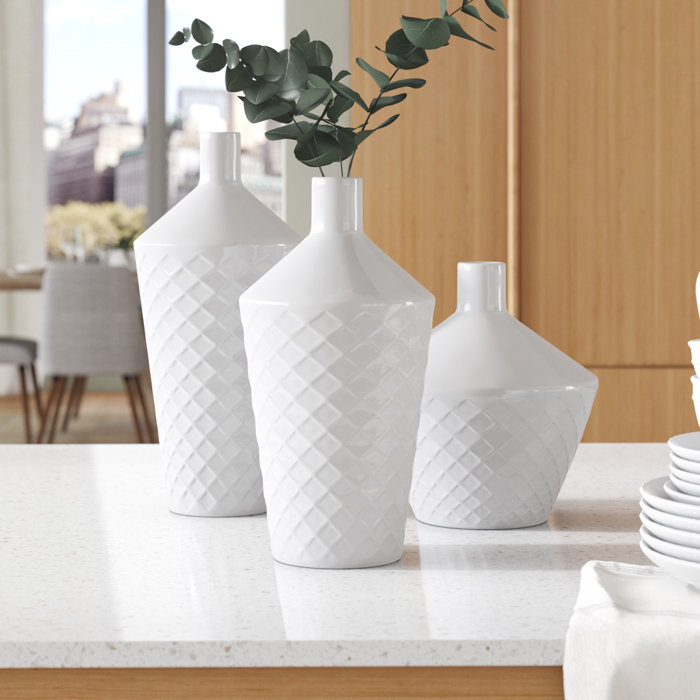 Brayden Studio Gosser Contemporary Tapered 3 Piece Table Vase Set