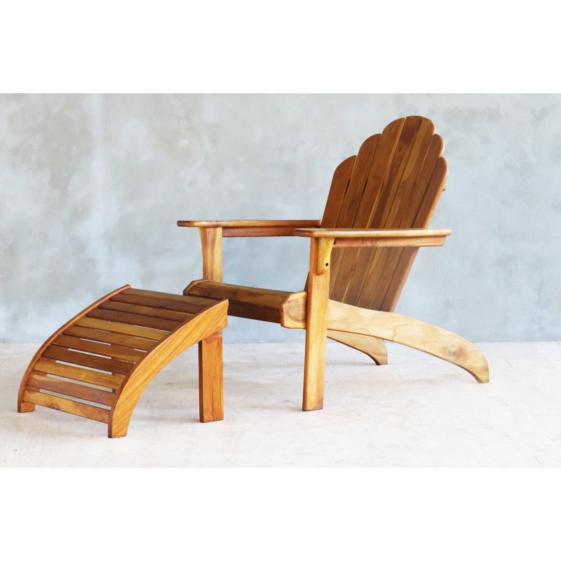 teak chair and ottoman