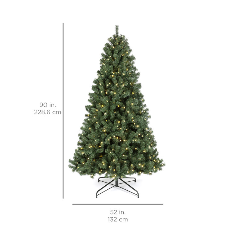 The Holiday Aisle® Pre-Lit Instant No Fluff Artificial Spruce Christmas Tree & Reviews | Wayfair