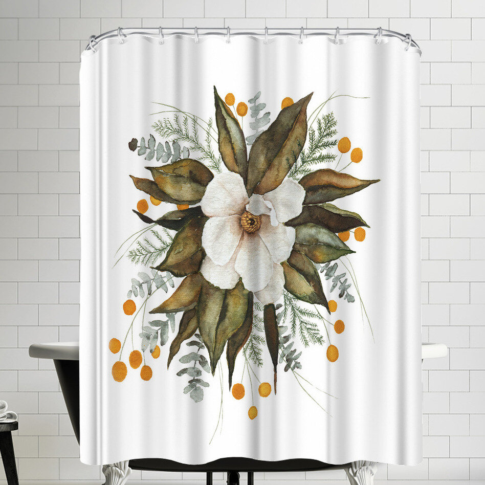 East Urban Home Magnolia Bouquet Single Shower Curtain Wayfair