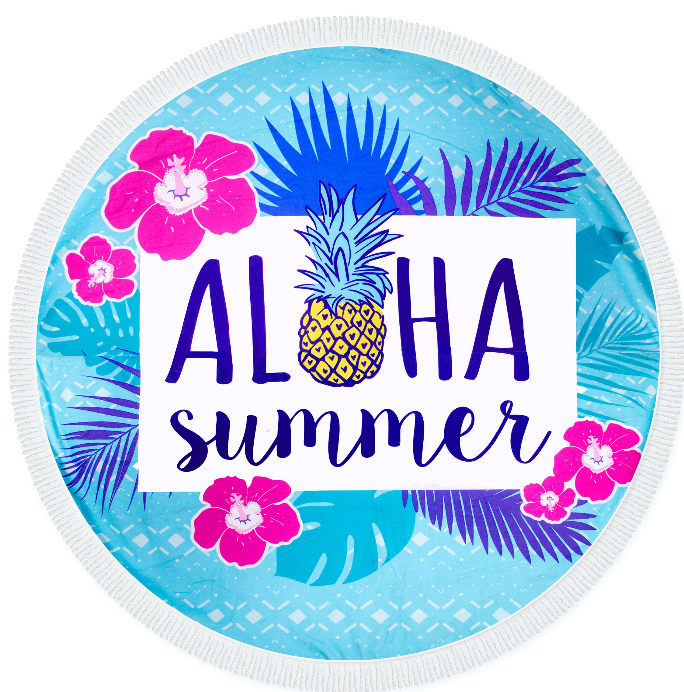 Highland Dunes Halma Aloha Summer Round Beach Towel Wayfair Highland Dunes Halma Aloha Summer Round