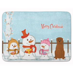 Christmas Carolers Dogue de Bourdeaux Memory Foam Bath Rug