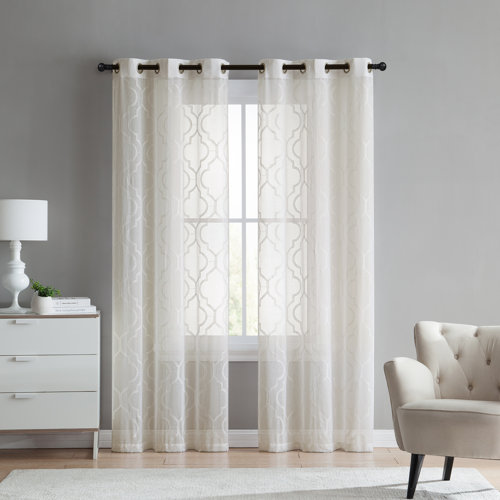 Sorensen Geometric Sheer Grommet Curtain Panels Reviews Joss