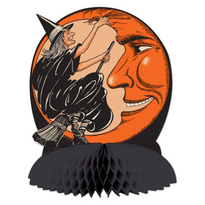 Halloween-Vintage Witch & Moon Centerpiece