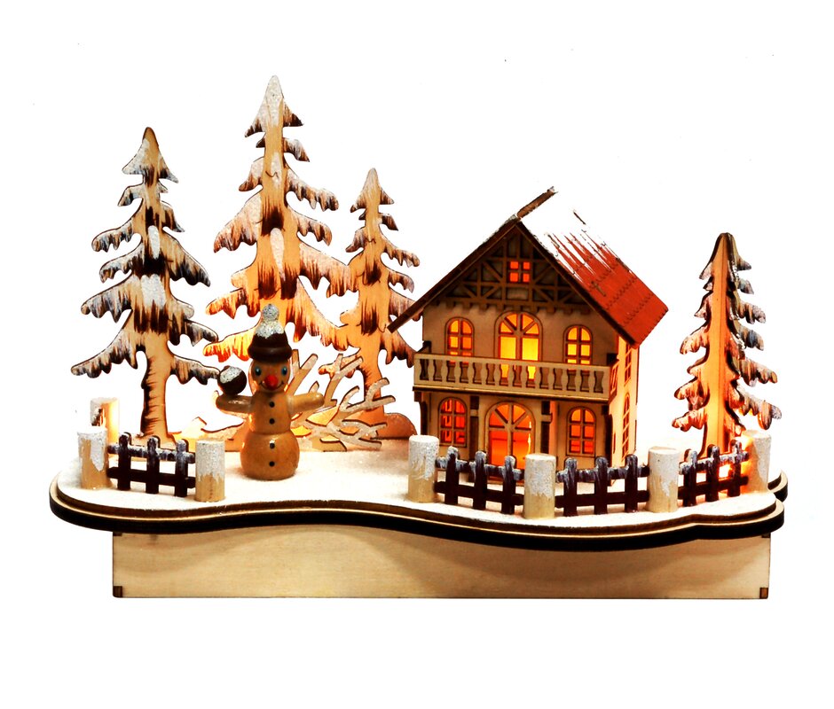 H1: Laser Cut Wooden Christmas Village: A Festive and Nostalgic Holiday Decor