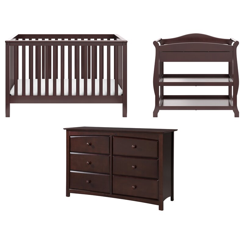 Storkcraft Hillcrest Convertible Crib 3 Piece Nursery Furniture