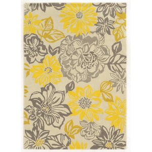 Askins Hand-Woven Grey/Yellow Area Rug