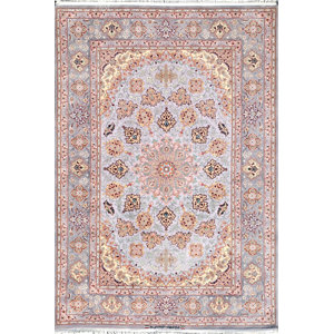 Isfahan Hand-Kntotted Grey Area Rug