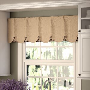 Addie Burlap Scalloped Curtain Valance